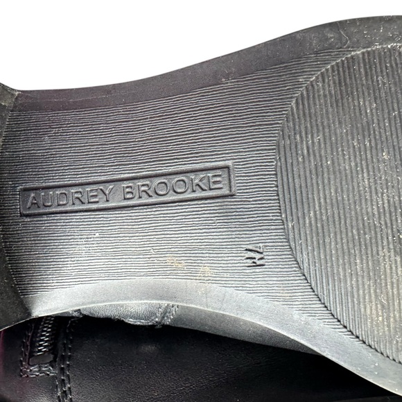 Audrey Brooke Black Leather Knee High Riding Boots 7M Equestrian Minimalist - Picture 7 of 10